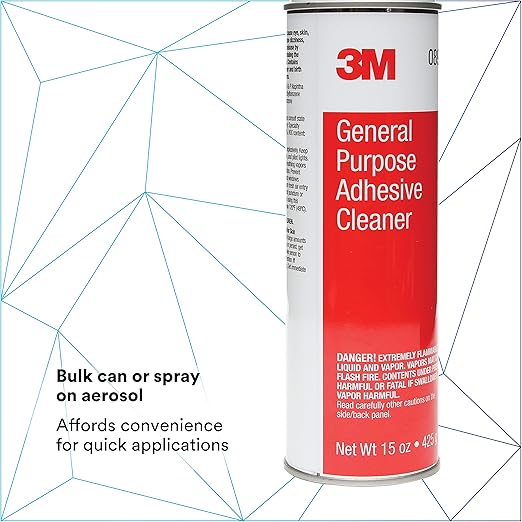 3M General Purpose Adhesive Cleaner, 08987, Removes Adhesive Residue, Gentle On Paint/Vinyl/Fabric, 15 fl oz