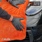 Suds Lab Large Microfiber Drying Towel (24 in x 35 in) Car Exterior Cleaning and Detailing Cloth, Safe On Plastic Trim, Glass, Carbon Fiber, Paint