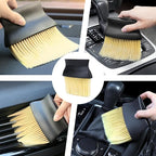 Car Interior Brush, Automotive Interior Dusting Brush, Car Interior Cleaning Brush, Bristles Detailing Brush Dusting for Car Interior, Dashboard, Air Conditioner Vents, Leather, Computer (Yellow)