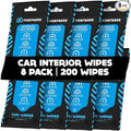 Fortress Car Interior Wipes (25 ct, Pack of 8) for Car Interior Cleaning, Dashboard, Seats, Detailing, and Steering Wheel [Travel Size] Skin-Safe Car Interior Cleaner Supplies