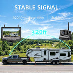 eRapta Dual Magnetic Wireless Backup Cameras - HD1080P 7” DVR Monitor, Stable Signal for RV/Trailer/Truck/Tractor/Camper/Hitch/Travel, 1-Min Install-Free, Clear Night Vision Back Up Camera (ACT702)