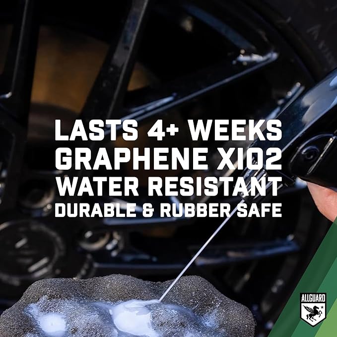 Tire GSS – XiO2™ Tire Shine Spray with Graphene Forms Tri-Molecular Bond to Rubber – Water-Resistant, Long-Lasting Protection – Satin Black Finish – Easy, No-Sling Application