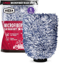 AIDEA Car Wash Mitt Microfiber, 1PK Scratch Free Lint-Free, Wheel Cleaner Mitts, Extra Plush Premium Microfiber Mitt Car Wash Brush, Regular Size 7.12''X10.14''