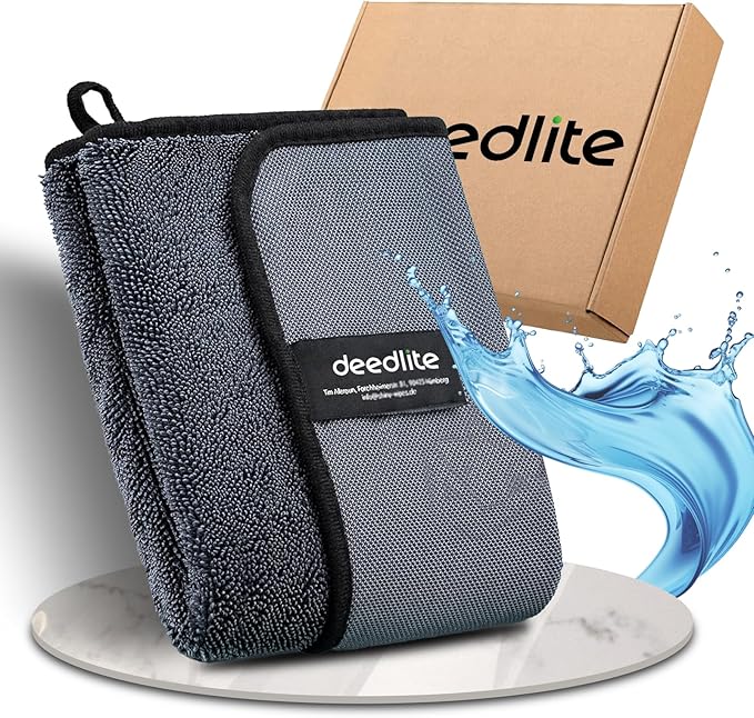 Deedlite Bath Shower Cleaning Cloths, Premium Car Drying Towel | Ultra Absorbent Twisted-Loop Design| Microfiber Towel for Car, Shower Cabin, Household