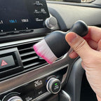 Car Detailing Brush, Soft Bristle Cleaning Brush, Scratch-Free Auto Duster Tool for Dashboard, Air Vents, Leather & Interior Cleaning (Black&Rose)