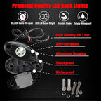 2 Pods LED Rock Lights, Ampper Waterproof LED Neon Underglow Light for Car Truck ATV UTV SUV Offroad Boat Underbody Glow Trail Rig Lamp (White)