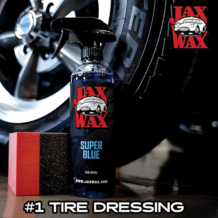 Jax Wax Super Blue Commercial Grade Solvent Based Dressing for Rubber, Plastic, and Vinyl (16 oz)