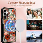 for Samsung Galaxy A16 5G Phone Case - Compatible with MagSafe Women Girls Cute Magnetic Protective Cover Girly Kawaii Mushroom Flower Heavy Duty Shockproof Design for Samsung A16 5G Case