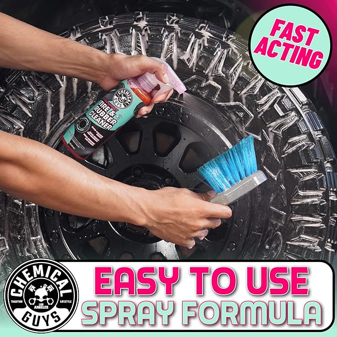 Chemical Guys Total Extract Tire & Rubber Cleaner 2 Pack 16 oz Each Restores Brown Tires, Cleans Rubber & Trim, Preps for Tire Shine & Ceramic Coating