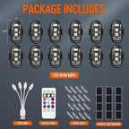 Wireless LED Strobe Lights Remote Control, 8 Colors USB Charing Waterproof Anti-Collision Flashing Emergency Warning Lights for Car Motorcycle Drone Aircraft Bike 12PCS