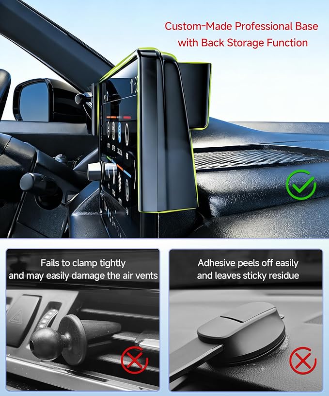 Qi2.2 Max 25W Fast Wireless Car Charger Phone Holder for Volkswagen ID.4 2024 2025 2026 / VW ID.Buzz 2025 2026 12.9-Inch Screen, Magnetic Phone Mount Compatible with MagSafe