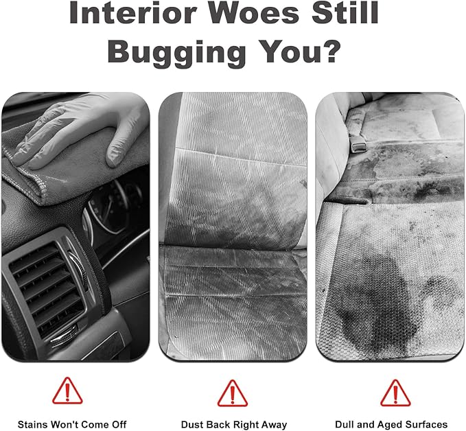 2026 Upgrade Interior Detailer Spray - All Purpose Car Interior Cleaner for Leather, Dash & Plastic, Polishing Cleaner Car Interior Spray with Protective Shield & Fresh Scent (3 Pack)