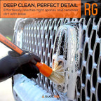 Suds Lab Detailing Brush with Rubberized Bristles, Car Detailing Wheel Brush Rim Cleaner 2 Pack