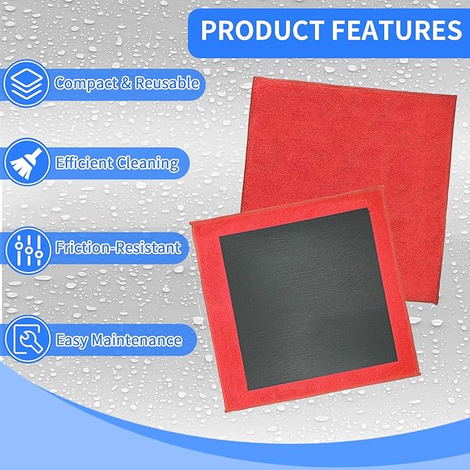2 Pack Clay Towel Auto Detailing 12 x 12 Inch Fine Grade Clay Bar Towel for Car Detailing Microfiber Car Cloth Cleaner for Cleaning & Release of Paint Contaminants, Red
