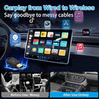 ossomo Wireless CarPlay Adapter,2 in 1 CarPlay & Android Auto Wireless Adapter for Cars,Convert Wired to Wireless with USB/Type-C,Plug Play Car Play for iOS 10+ /Android 10+