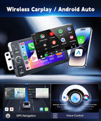 4Core+64G Car Stereo for Chevrolet Chevy Silverado Impala Tahoe GMC Sierra Yukon Hummer H2 Android Car Radio 5G WiFi Wireless Carplay Android Auto,7“ IPS,GPS,FM,SWC,BT,Backup Camera,Support B-O-SE