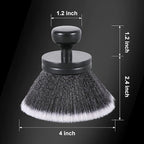 BABYSHEEP Ultra Soft Bristles Detailing Brush -Synthetic Brush, Car Detail Brush, 5.0 Inch Diameter Covers Large Area Inside or Outside Vehicles (Black-Grey)