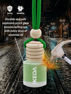 Ikeda Car Air Freshener: Hanging Car Smell Air Freshener | 10ml Hanging Car Perfume | Long Lasting Fragrance | Strong Scents Diffuser for Auto Home (Green tea|Circular)