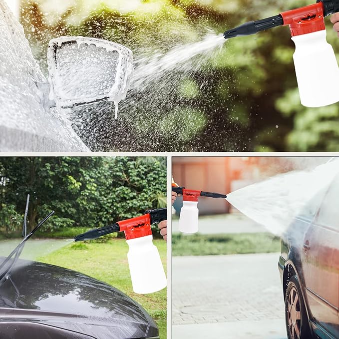 LIANXIN Car Wash Kit Car Wash Cleaning Kit with Car Wash Foam Gun Microfiber Sponge and Towels Tire Brush Built, Car Foam Gun, Car Cleaning Tool