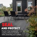 Premier Seal Non-Slip Concrete & Paver Sealer – Clear Anti-Slip Sealant for Pool Decks, Driveways & Garages - Matte Finish