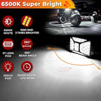 30 Pods Pure White LED Rock Lights Kit with Switch Wiring Harness,6500K 810 LEDs Bright Rock Lights for Trucks,Waterproof Underglow Light for Car Jeep Off Road ATV UTV SUV(Patented)