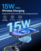 Baseus Vacuum 15W for Magsafe Car Mount Charger, 119LBS Suction Cup 720° Adjustable Magnetic Car Charger Phone Holder, Foldable Cell Phone Holder with Reusable Washable Gel for Car & for 17to13 iPhone