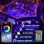 VASTFIRE Dual-Color Starlight Headliner Kit - 1000 Fibers Music Sync 32W RGBW Fiber Optic Car Ceiling Lights for Trucks, SUVs, Jeep Wrangler (2018-2024) | Twinkle Effects | Bluetooth App Control
