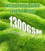 2-Pack Car Drying Towels 24x36 Inch 1300GSM, Twisted Loop Microfiber Cloth for Auto Detailing - Super Absorbent, Lint-Free & Streak-Free for SUV, Truck & Window (Gray-Green)