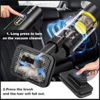 SEEDUSTRY Handheld Car Vacuum Portable Cordless, 6-in-1 Mini Cordless Vacuum Cleaner with Brushless Motor & 18000Pa Powerful Suction, Type-C Charge, 2025 Mini Vacuum V-C08 Pro for Car Home Office Pet