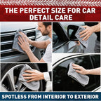 TEAWOO Microfiber Cleaning Cloths Bulk-50 Pack, Gray Microfiber Towels for Cars, Ultra Absorbent Microfiber Towel Weave Grime & Liquid for Streak-Free Mirror Shine - Car Washing Cloth, 12x12 inches