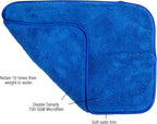 Eurow Double Density 700 GSM Microfiber Shag Towels with Satin Edge, Ultra Absorbent Scratch-Free Car Wash, Dry & Detail Towels, Soft & Fluffy Cleaning Cloths, 12x16 Inches, 10-Pack, Blue