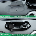 LLKUANG Black ABS Car Center Console Dash Table Storage Tray Fit for Toyota Tundra 2014-2021 Instrument Organizer 360° Rotating Phone Holder Cradle Accessories (with Mobile Phone Holder)