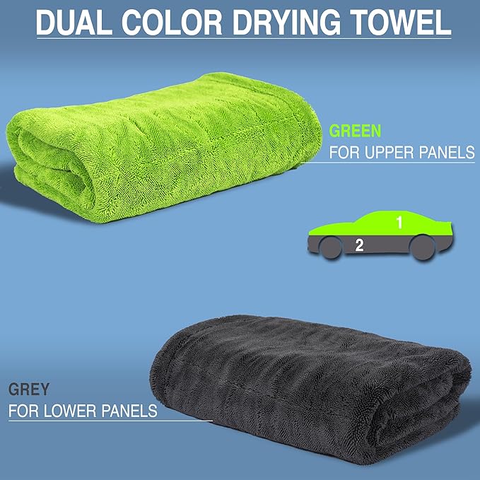 Car Care Extreme Oversized Microfiber Car Wash Drying Towel, Premium XL Shammy Towel, Ideal for Car Cleaning, High Absorbency, 34"x25" Size