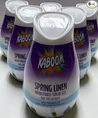 Wizard kaboom adjustable solid gel Air Freshener with freshplex "odor eliminating" technology, solid air freshener 8 oz spring linen (Pack of 6)