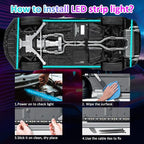 YUGUANG 4Pcs Underglow Kit for Car, APP Control Multicolor Car Underglow Light Kit Music Sync RGB Underbody Strips Light Waterproof for Cars Trucks SUVs