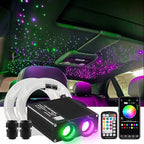 ATOKEE 32W Dual Color Starlight Headliner Kit, Sound Activated Fiber Optic Star Roof Lights with APP/Remote Control, 600pcs 0.03in 9.8ft