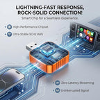 2026 Wireless CarPlay Adapter, Upgraded Wired to Wireless, Supports CarPlay & Android Auto, Plug and Play, Fast Auto Reconnect, Stable Contrl, Zero Lag, Heat Dissipation, Noiseless Car Use