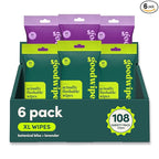 goodwipes Flushable Wipes Travel Size - Extra Large Adult Wet Wipe - On-the-Go Portable Wipes - Sewer & Septic Safe - Hygiene Essentials - Botanical Bliss & Lavender, 108 Count (6 Packs)
