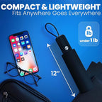 Rain-Mate Windproof Compact Umbrellas for Rain - Strong Reinforced Fiberglass Rib Design & Auto Open & Close - Portable Folding Travel Umbrella - Lightweight & Packable for Women & Men, Easy Collapse