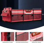 SugarFox Car Trunk Organizer for SUV, Heavy Duty Waterproof Trunk Organizer, Foldable Collapsible Car Organizer with Cooler, Multi-Compartment Large Trunk Organizer (95L), Pink-M003