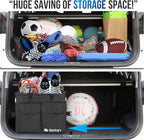 Starling's Car Trunk Organizer Super Strong, Foldable Storage Cargo Box for SUV, Auto, Truck Nonslip Waterproof Bottom, Fits any Vehicle, Come w Adjustable TieDown Straps W LID (Black, 2