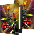 Case for 7" Kindle Paperwhite 12th Generation 2024 & Kindle Colorsoft Signature Edition,Leather Folio Adjustable Stand Cover Auto Wake/Sleep for Kindle Paperwhite 2024,Art Red Dragonfly