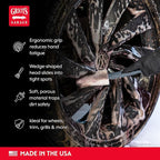 Griot's Garage Long-Reach Wheel Scrubber Brushes for Car Detailing Wheels, Tires, and Grillework, Exterior Auto Detail Products and Supplies, Set of 3, 12 1/4" Long, 15736