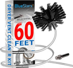 BlueStars 60-Feet Dryer Vent Cleaner Kit with Drill Attachment — Flexible Lint Remover Brush, Extends Up to 60 ft, Works with or Without Power Drill