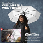 Rain-Mate Windproof Compact Umbrellas for Rain - Strong Reinforced Fiberglass Rib Design & Auto Open & Close - Portable Folding Travel Umbrella - Lightweight & Packable for Women & Men, Easy Collapse