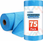 Microfiber Cleaning Cloth Roll, 75 Pack Tear Away Microfiber Towel, Reusable Washable Shop Towels, Lint Free All-Purpose Cleaning Rags Wash Cloths for Home Car Kitchen Automotive 11.5"x11.5"