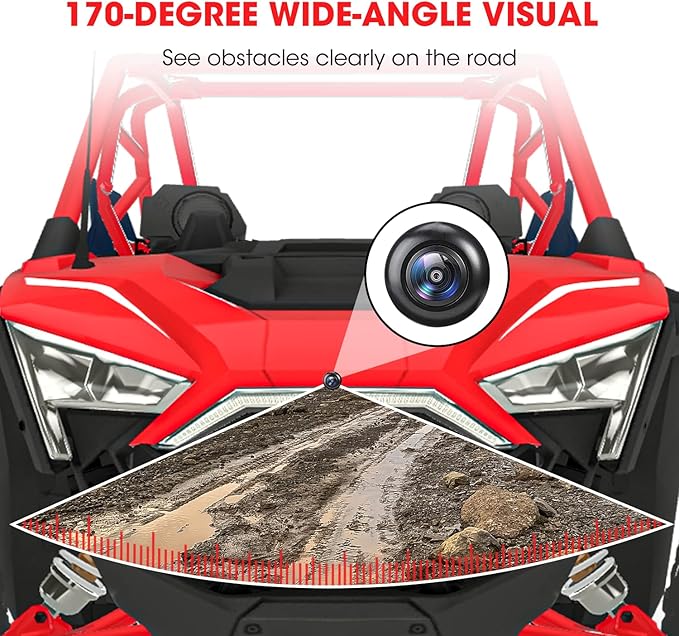RZR Front Camera Kit, 720P HD 170 Degree Wide Angle, Plug and Play Compatible with Polaris RZR PRO XP Turbo 1000 900 PRO R
