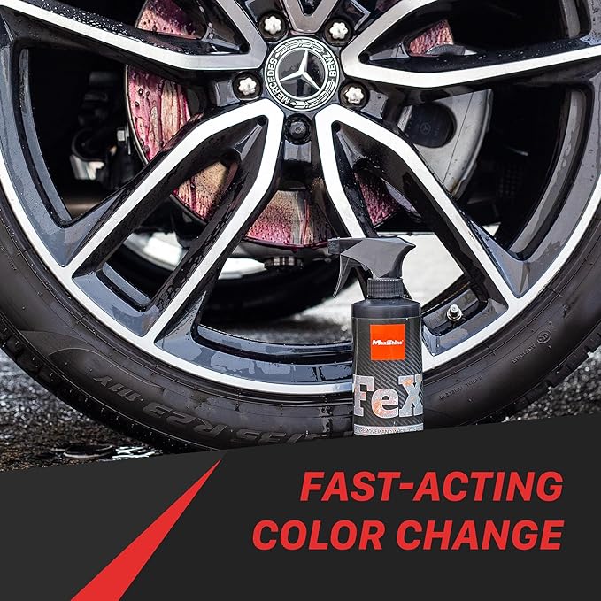 Maxshine FEX Iron Remover & Wheel Cleaner, 16oz, Unscented Liquid | Contaminant Removal, Safe for Paint, Wheels, Chrome | Visible Action for Automotive Detailing