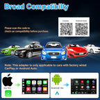 ossomo Wireless CarPlay Adapter,2 in 1 CarPlay & Android Auto Wireless Adapter for Cars,Convert Wired to Wireless with USB/Type-C,Plug Play Car Play for iOS 10+ /Android 10+