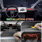 Acrylic Interior Car LED Strip Light with 6mm Sewing Edge - 43.3 inches Ambient Lighting Kits, Neon LED Strip Light(110CM/43.3IN, Amber)